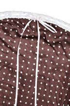Satin Polka Dot Strapless Backless Maxi Dress