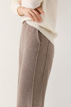 Wool Soft Straight Split Knit Pants