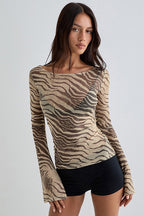 Animal Print Lightweight Loose Fit Short Sleeve Tee