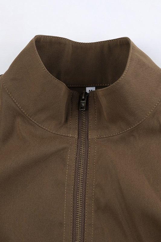 Utility Belted Zip Pocket Jacket