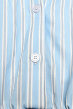 Corset Waist Striped Long Sleeve Blouse