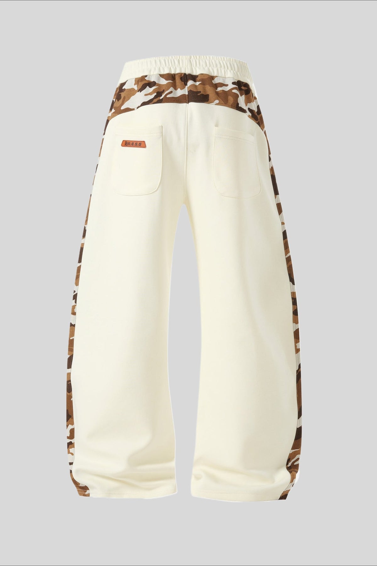 Camo Panel Wide Leg Sweatpants