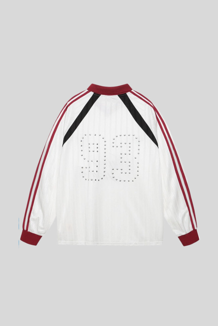 Rhinestone Typography Raglan V Neck Sweatshirt