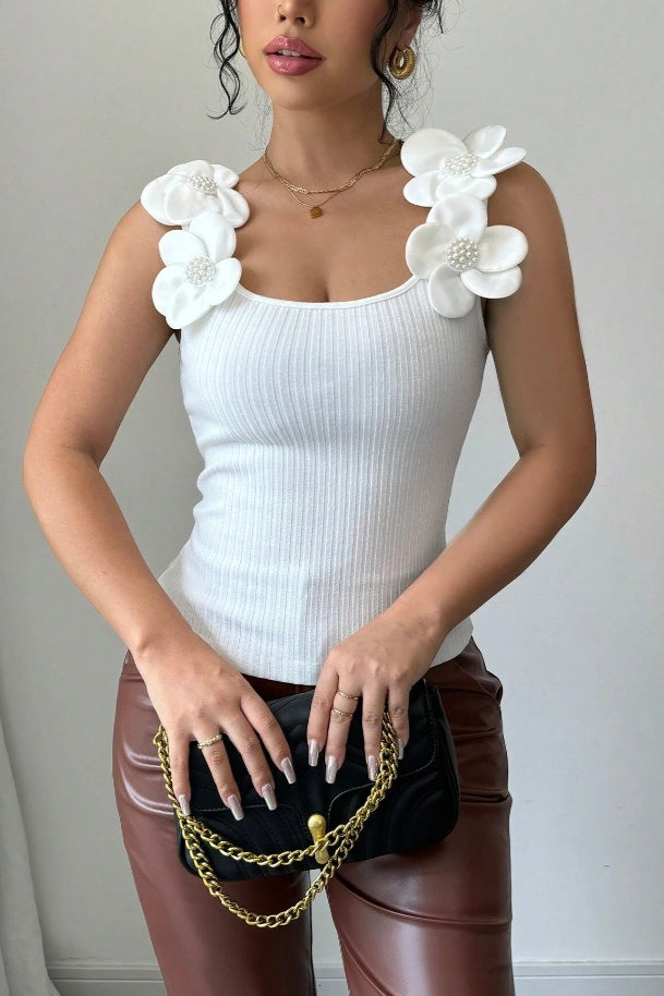 Floral Applique Knit Top Main image