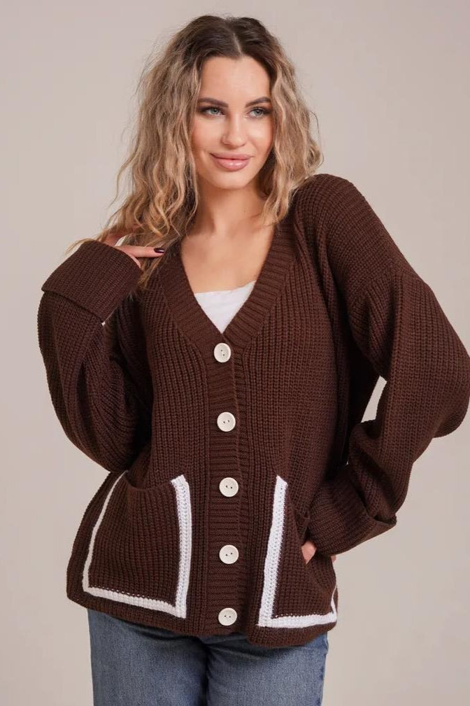 Color Block Pocket Cardigan