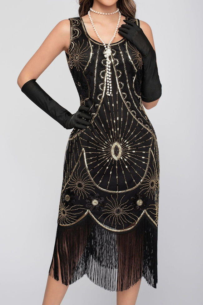 Sequin Beaded Tassel Tank Boho Dress Main image