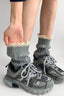 Crochet Lace Trim Cable Knit Boot Cuffs
