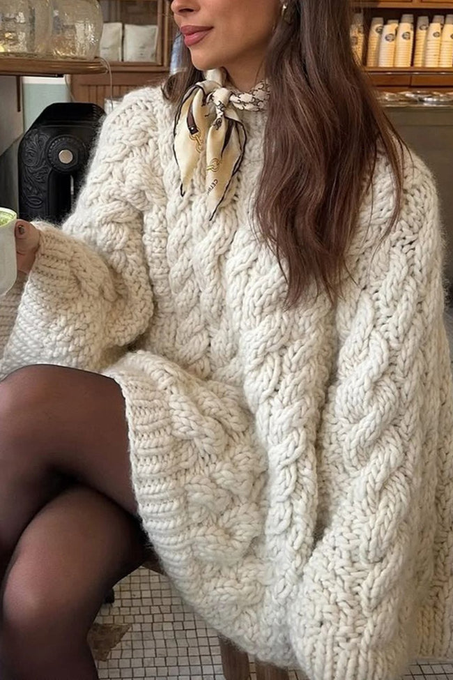 Vacation Style Cable Knit Sweater Main image