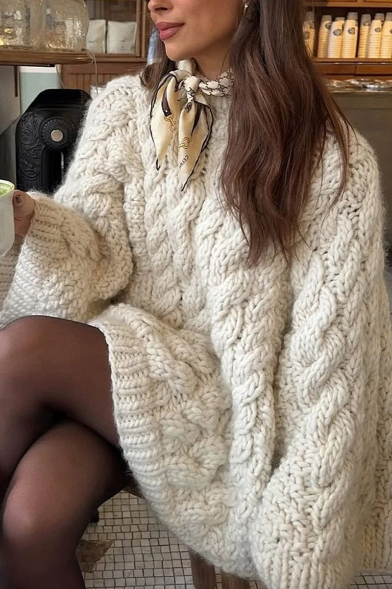 Vacation Style Cable Knit Sweater Main image