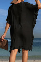 Short Sleeve Crochet Tunic Boho Dress