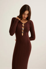 Elegant Ribbed Knit Bodycon Dress