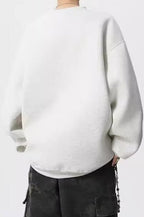 Washed Figure Graphic Oversized Crew Neck Sweatshirt
