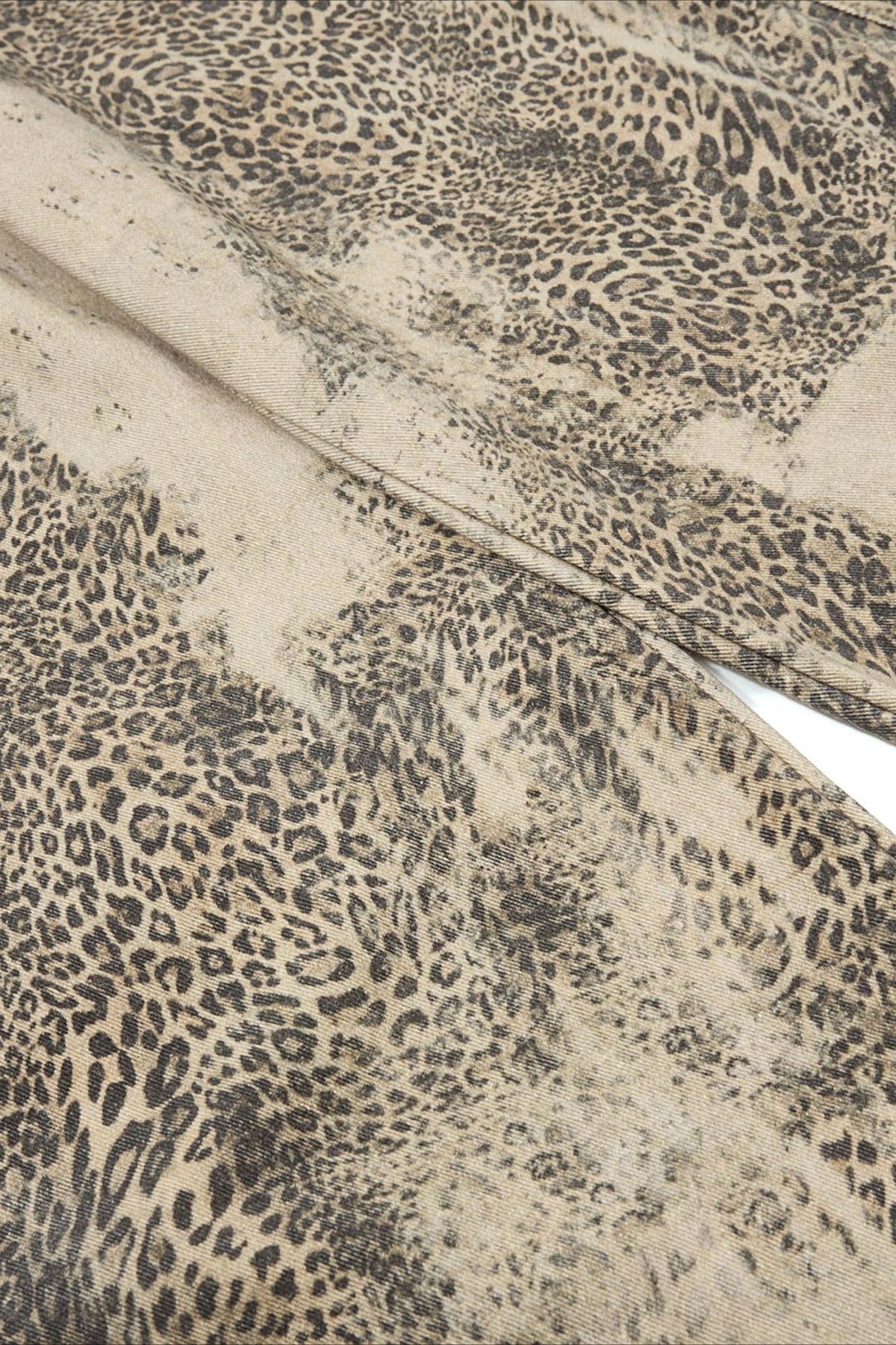 Leopard Print Cargo Wide Leg Jeans