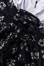 Two Piece Puff Sleeve Strapless Floral Dress