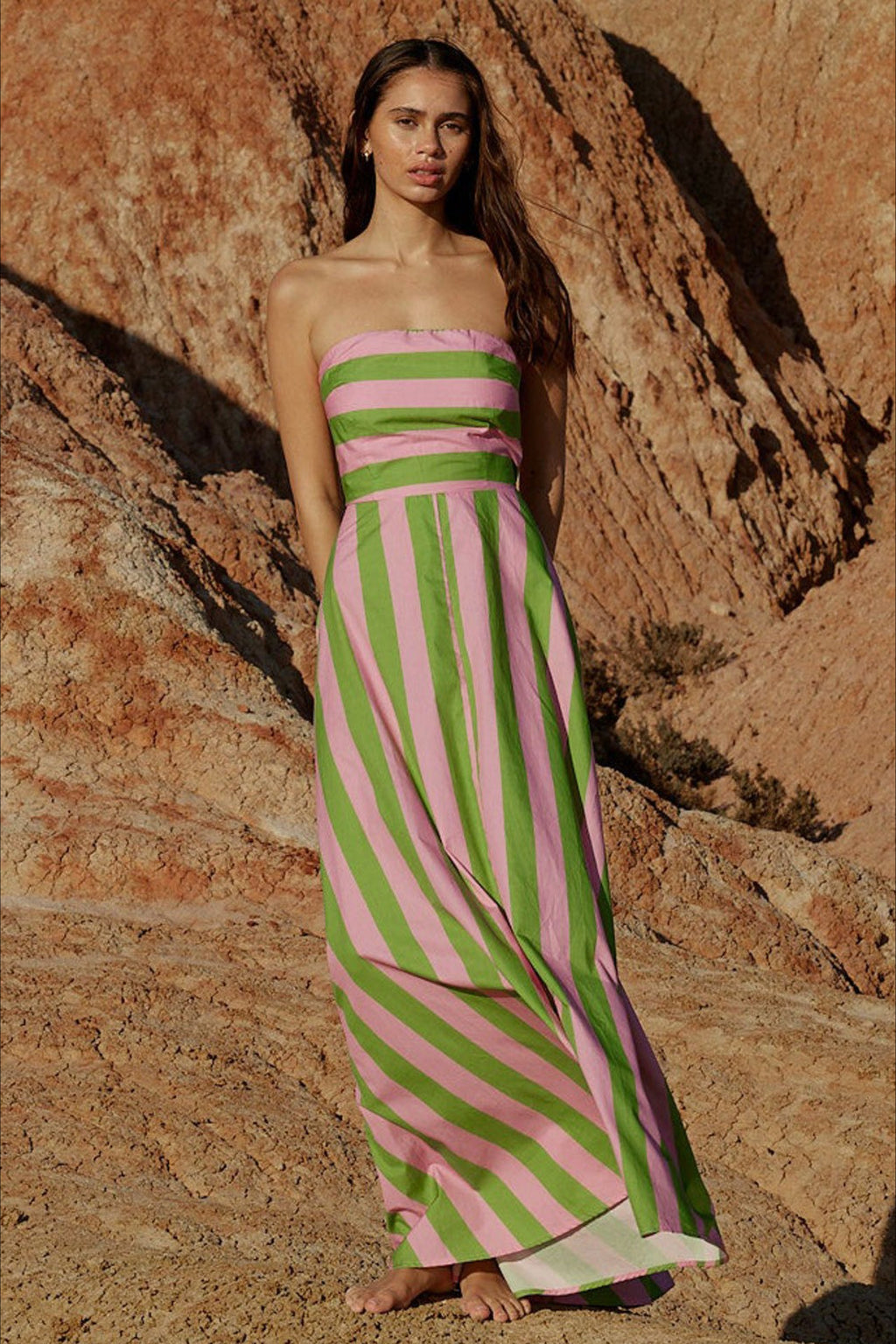 Elegant Striped A Line Vacation Dress