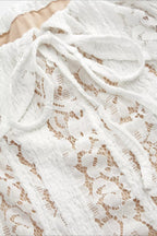 Off Shoulder Lace Patchwork Bodycon Long Sleeve Tee