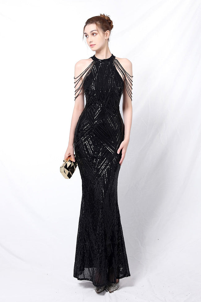 Sequin Halter Mermaid Maxi Party Dress Main image