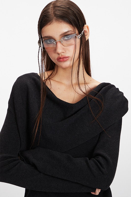 Cowl Neck Chic Fitted Knit Top Secondary image