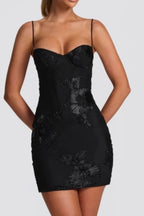 Floral Lace Corset Back Cocktail Dress