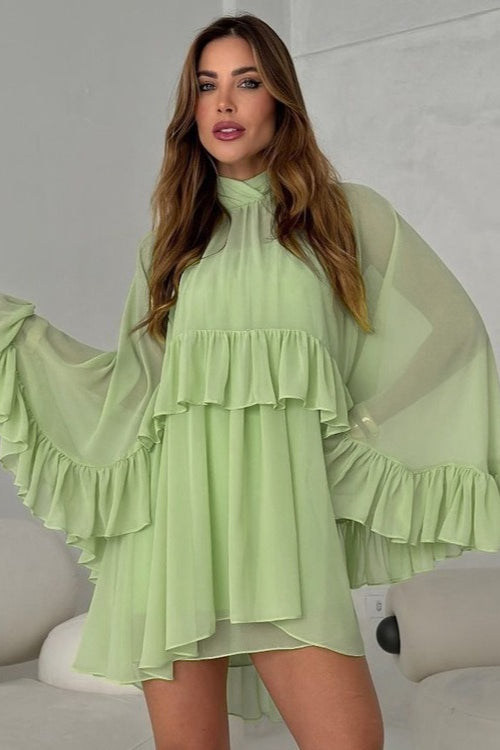 Sheer Mesh Cover Up Top Cami Maxi Dress Set Main image
