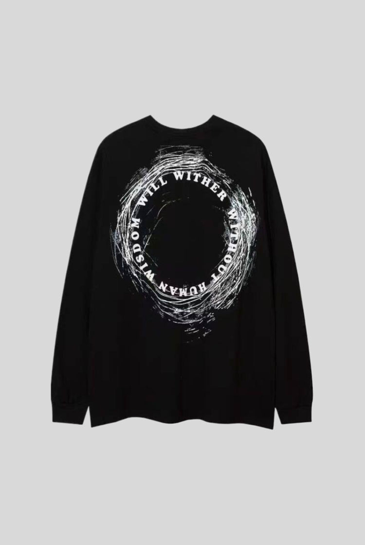 Human Wisdom Photo Graphic Oversized Sweatshirt