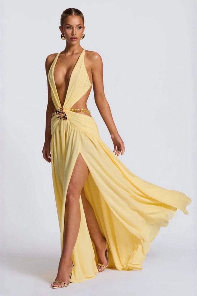 Elegant Metal Trim Bodycon Vacation Dress Main image