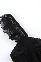 Black Elegant Lace Jacquard Cami Maxi Dress