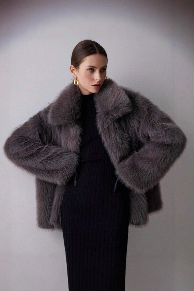 Solid Faux Fur Winter Coat coats Main image