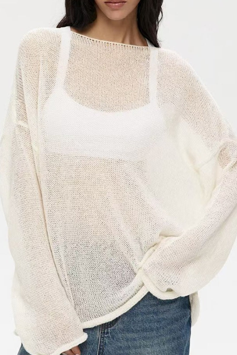 Sheer Mesh Lace Knit Sweater Secondary image
