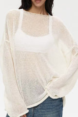 Sheer Mesh Lace Knit Sweater