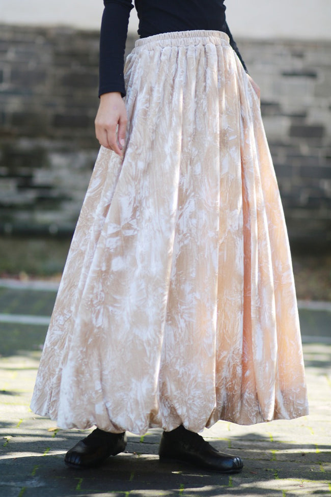 Vintage Velvet Tie Dye Swing Midi Skirt Main image