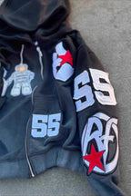 Racing Graphic Zip Up Hoodie