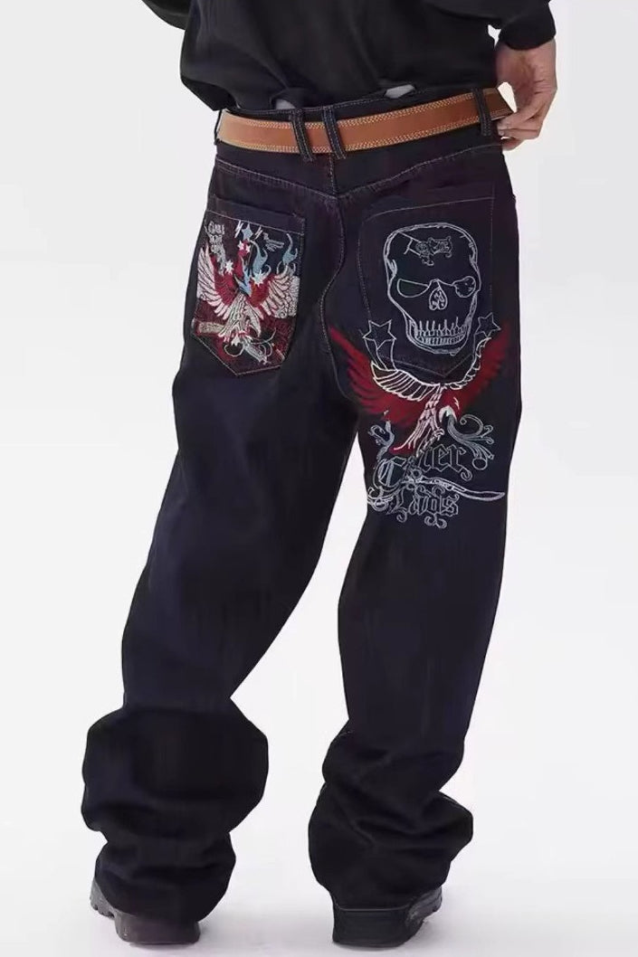 Gothic Multi Pocket Baggy Denim Jeans
