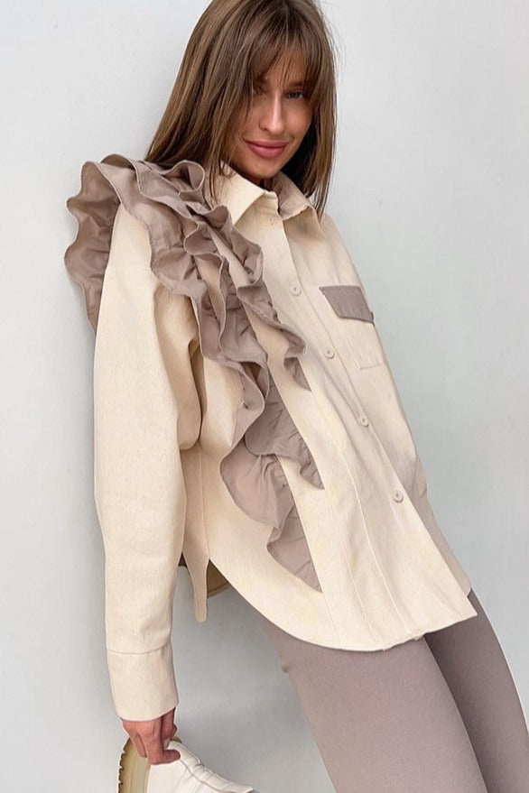 Asymmetric Color Block Blouse Secondary image