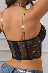 Sequin Bustier Waist Trainer Corset