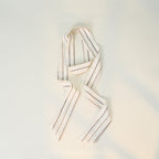 Elegant Striped Long Skinny Neck Ribbon Scarf