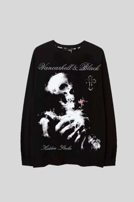 Gothic Skeleton Symbol Graphic Oversized Sweatshirt Main image