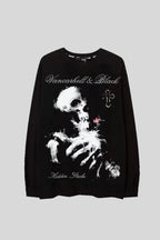 Gothic Skeleton Symbol Graphic Oversized Sweatshirt