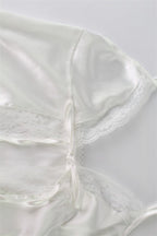 Satin Lace Trim Cami Sleep Shorts Set