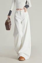 Wide Leg Flare High Waist Fleece Lined Jeans