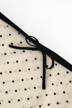 Low Rise Sheer Mesh Polka Dot A Line Skirt