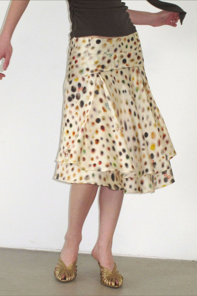 Acetate Lyocell Psychedelic Dot Midi Skirt Main image