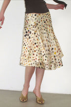 Acetate Lyocell Psychedelic Dot Midi Skirt