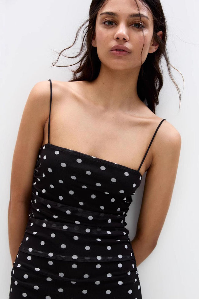 Sexy Polka Dot Cami Bodycon Maxi Dress Main image