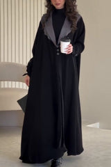 Long Contrast Color Trench Style Overcoat