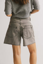 Vintage Washed Loose Fit Denim Drawstring Shorts
