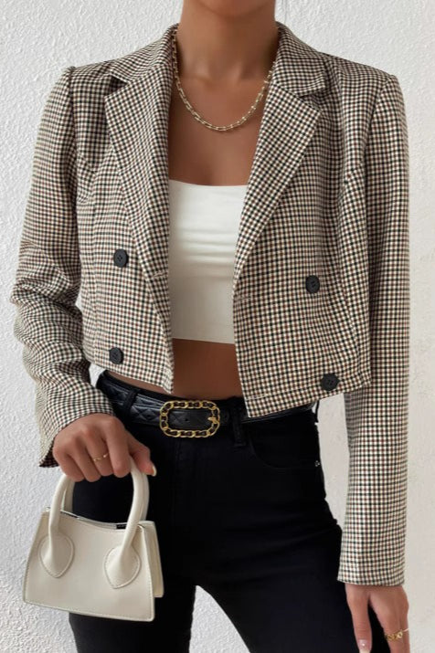 Houndstooth Cropped Blazer Secondary image