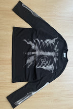 Skeleton Graphic Waffle Oversized Long Sleeve Tee