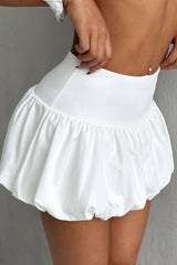 High Waist Lined Anti-Exposure Bubble Mini Skirt