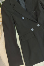 Relaxed Fit Two Piece Blazer Straight Leg Pants Set